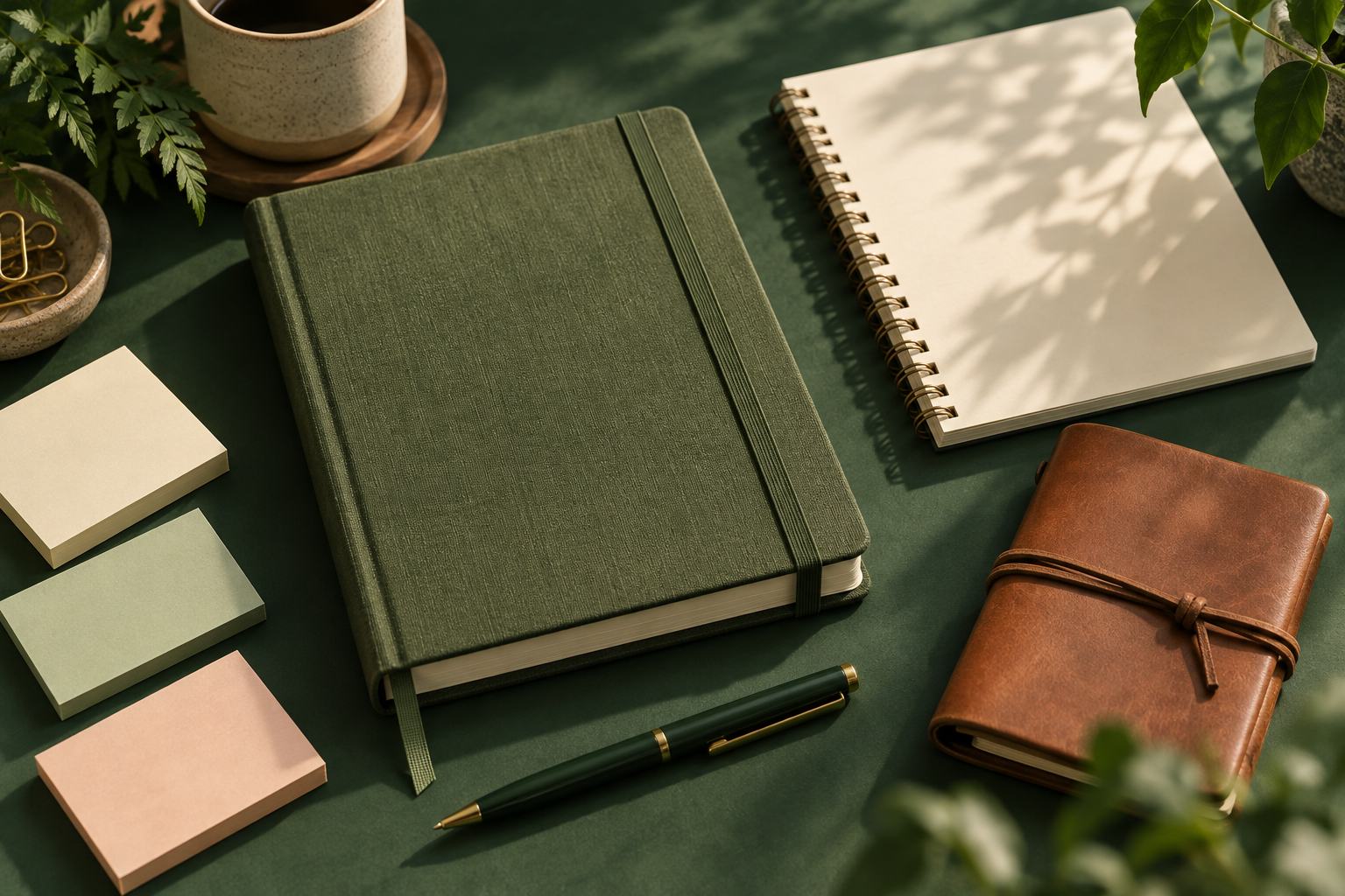Stationery notebooks, Travel notebooks, Sticky notes
